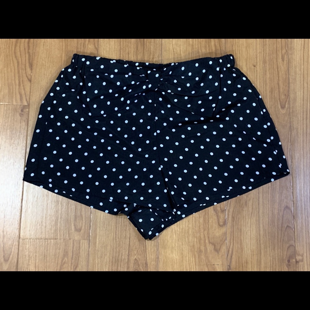 LA Hearts Black/White Polka Dot Shorts Small
